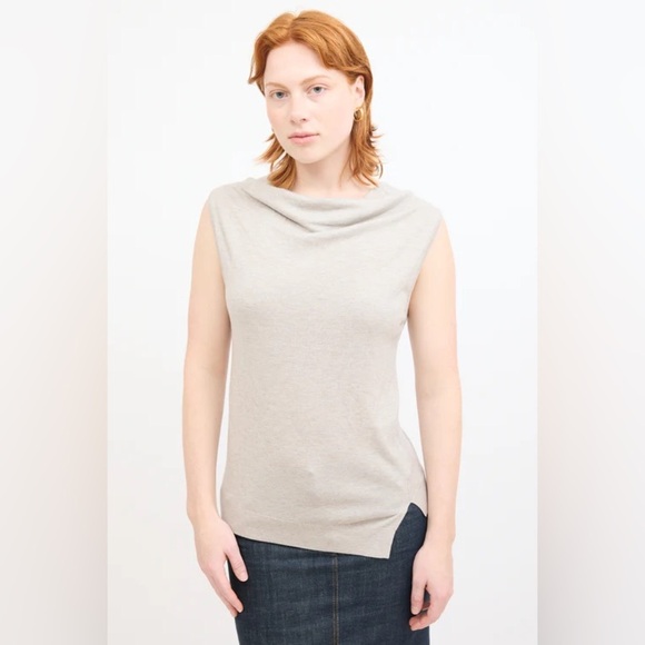 Brochu Walker Nohr Cowl Neck Sleeveless Sweater Dove Grey - Picture 9 of 11